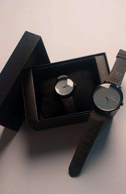 Elegant Calvin Klein Couple Watch Set – Timeless Style in Gray